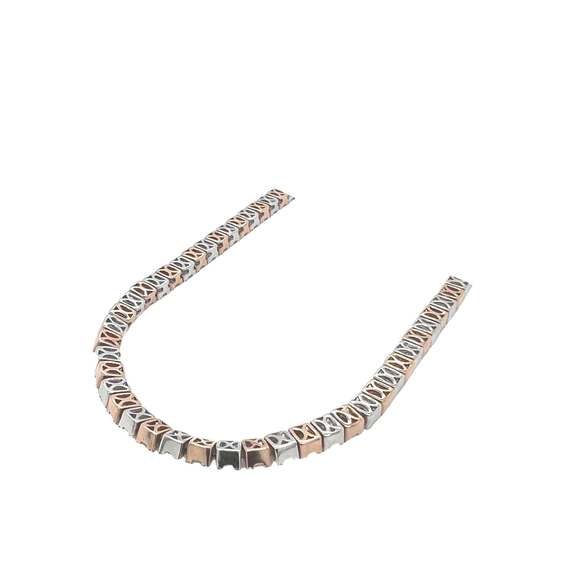 14K Two-Tone Gold 5MM Tennis Baguette Diamond Chain 15.0 CT - 20"