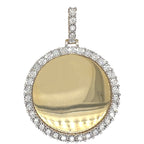 10K Yellow Gold Swivel Memory Frame VS Diamond Pendant 1.5 CT 2.8"