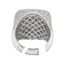 Load image into Gallery viewer, Mens 14K White Gold Square Shape 3D Baguette Diamond Ring 6.0 CT
