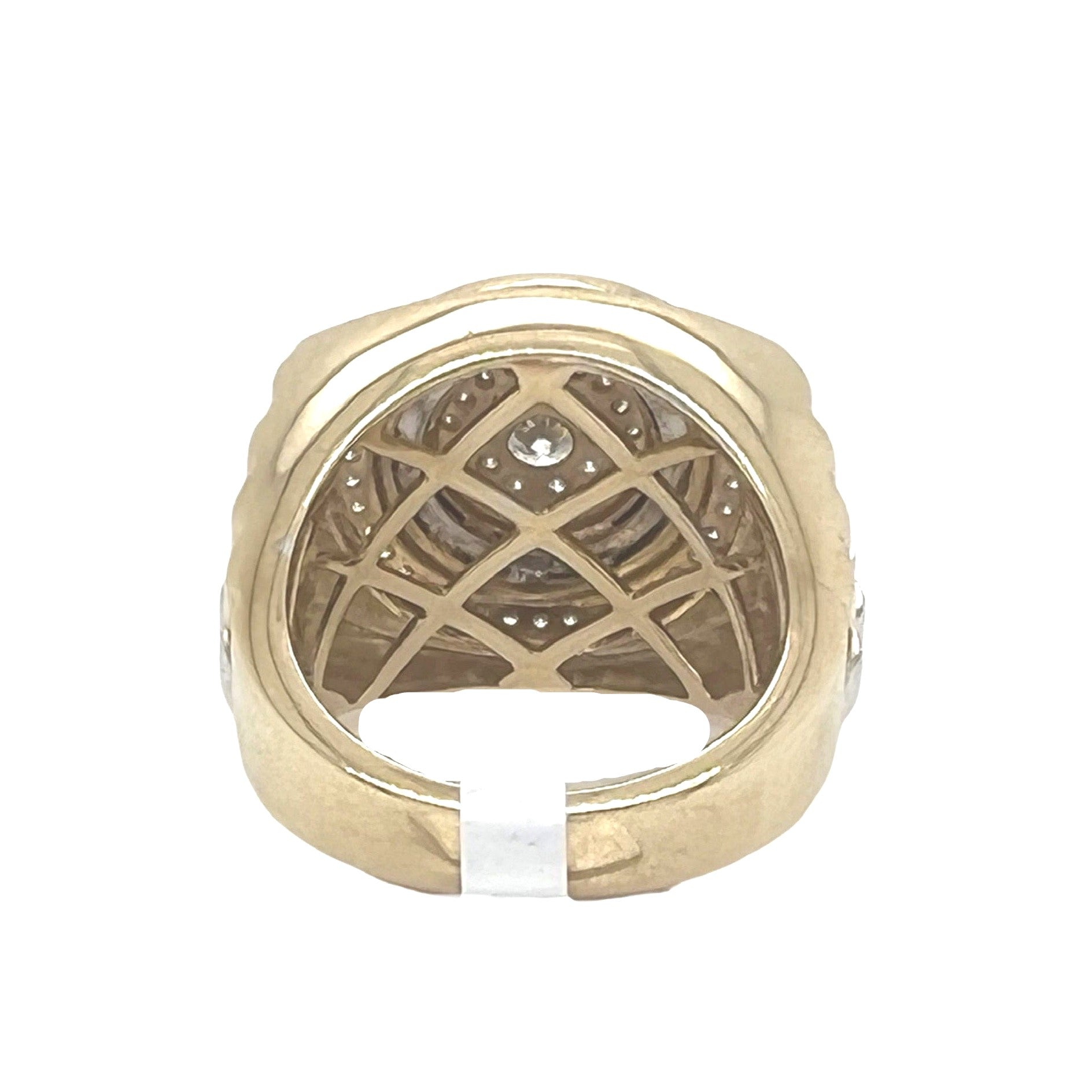 Mens 10K Two-Tone Gold Fluted Presidential Style Diamond Ring 0.97 CT