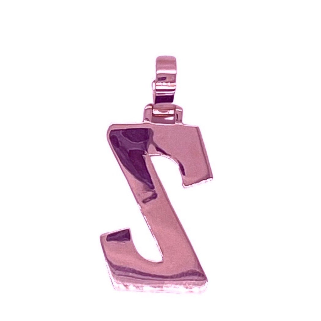 10K Rose White Gold 3D Letter Z Initial Diamond Pendant 1.49 CT 1.5"