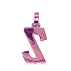 10K Rose White Gold 3D Letter Z Initial Diamond Pendant 1.49 CT 1.5"