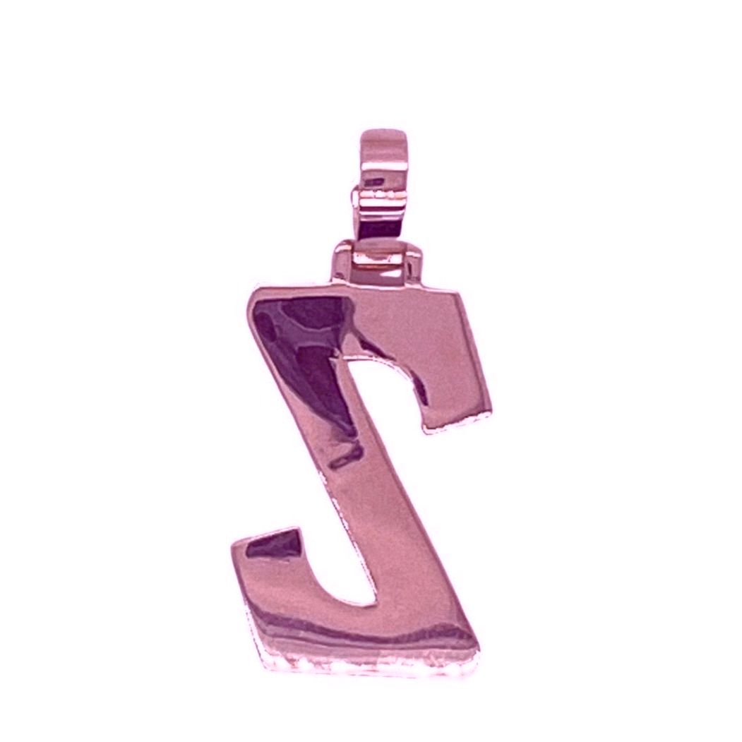 10K Rose White Gold 3D Letter Z Initial Diamond Pendant 1.49 CT 1.5"
