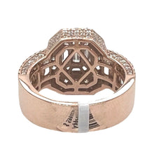 Load image into Gallery viewer, 14K Rose Gold 3D Octagonal Shape 14.6MM VS Emerald Diamond Ring 5.55 CT
