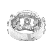 Load image into Gallery viewer, Mens 10K White Gold Mariner Cuban Baguette Diamond Band Ring 2.85 CT
