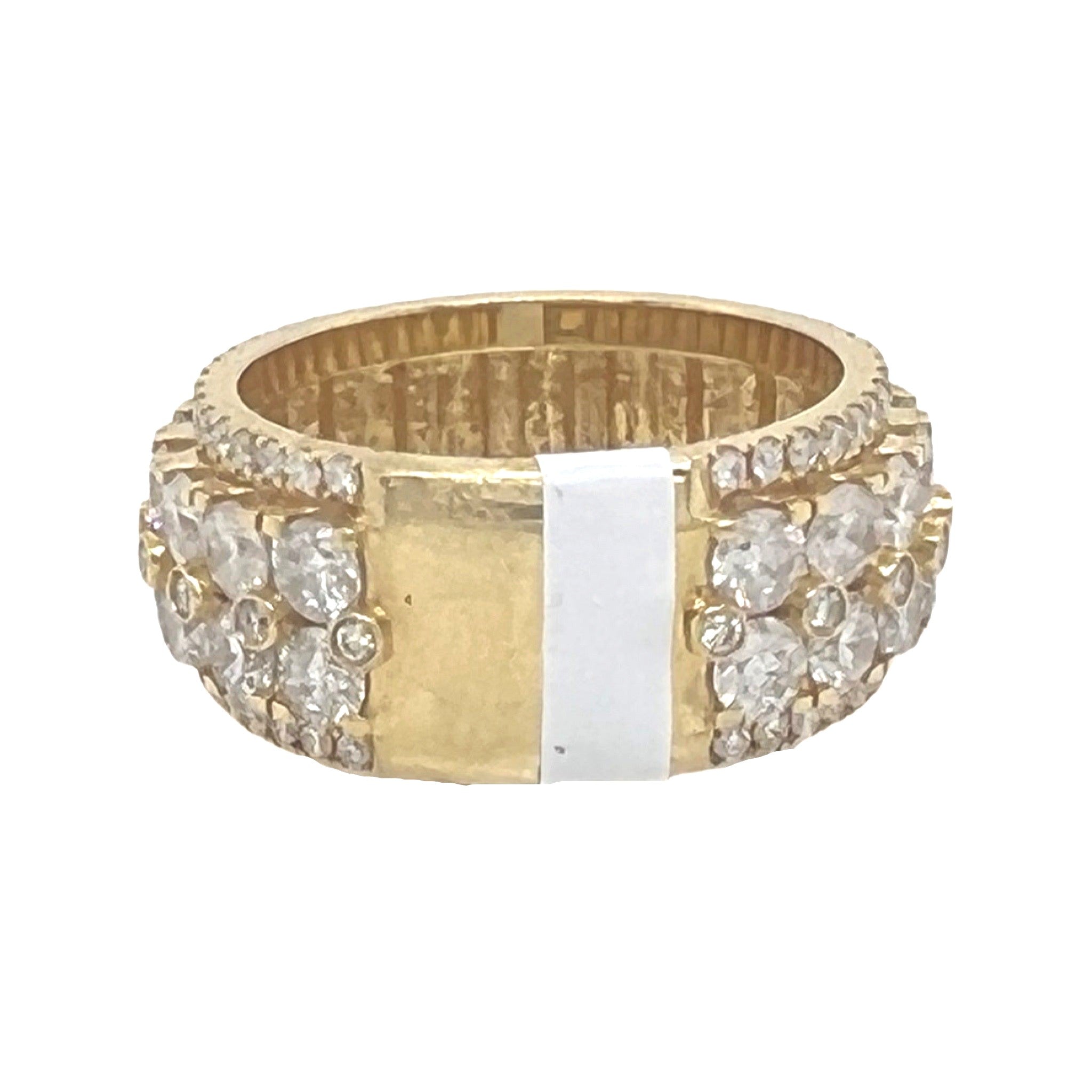 Mens 10K Yellow Gold Solitaire Wedding Diamond Band Ring 7.0 CT