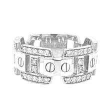 Load image into Gallery viewer, 14K White Gold 9.5MM Designer Wedding Diamond Band Ring 0.75 CT
