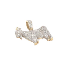 Load image into Gallery viewer, 10K Yellow Gold Goat Diamond Pendant 1.0 CT 1&quot;
