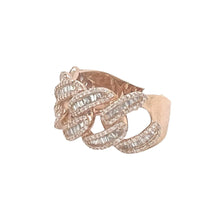 Load image into Gallery viewer, Mens Rose Gold Miami Cuban Baguette Diamond Band Ring 1.3 CT
