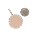 10K Rose Gold Round Memory Frame 2 Row VS Diamond Pendant 2.69 CT 2.3"