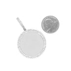 10K White Gold Round Memory Frame 2 Row VS Diamond Pendant 2.68 CT 2.3"