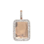 10K Rose Gold Memory Frame Baguette Diamond Pendant 2.0 CT 1.8"