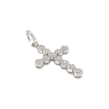 Load image into Gallery viewer, 10K White Gold Cluster Diamond Cross Pendant 1.35 CT 1.9&quot;
