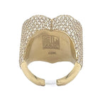 Unisex 10K Yellow Gold 3D Puffed Heart Shape Diamond Ring 6.23 CT