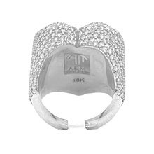 Load image into Gallery viewer, Unisex 10K White Gold 3D Puffed Heart Shape Diamond Ring 6.1 CT
