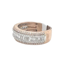 Load image into Gallery viewer, Unisex 14K Rose Gold Baguette Round Diamond Wedding Band Ring 1.55 CT
