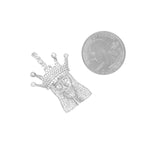 10K White Gold Crown Jesus Head VS Diamond Pendant 2.0 CT 1.5"
