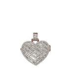 10K Rose Gold Heart Locket Memory Diamond Pendant 2.52 CT 1.35"
