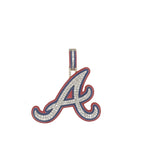 Custom 10K Yellow Gold Atlanta Braves Logo Diamond Pendant 1.02 CT 1.65"