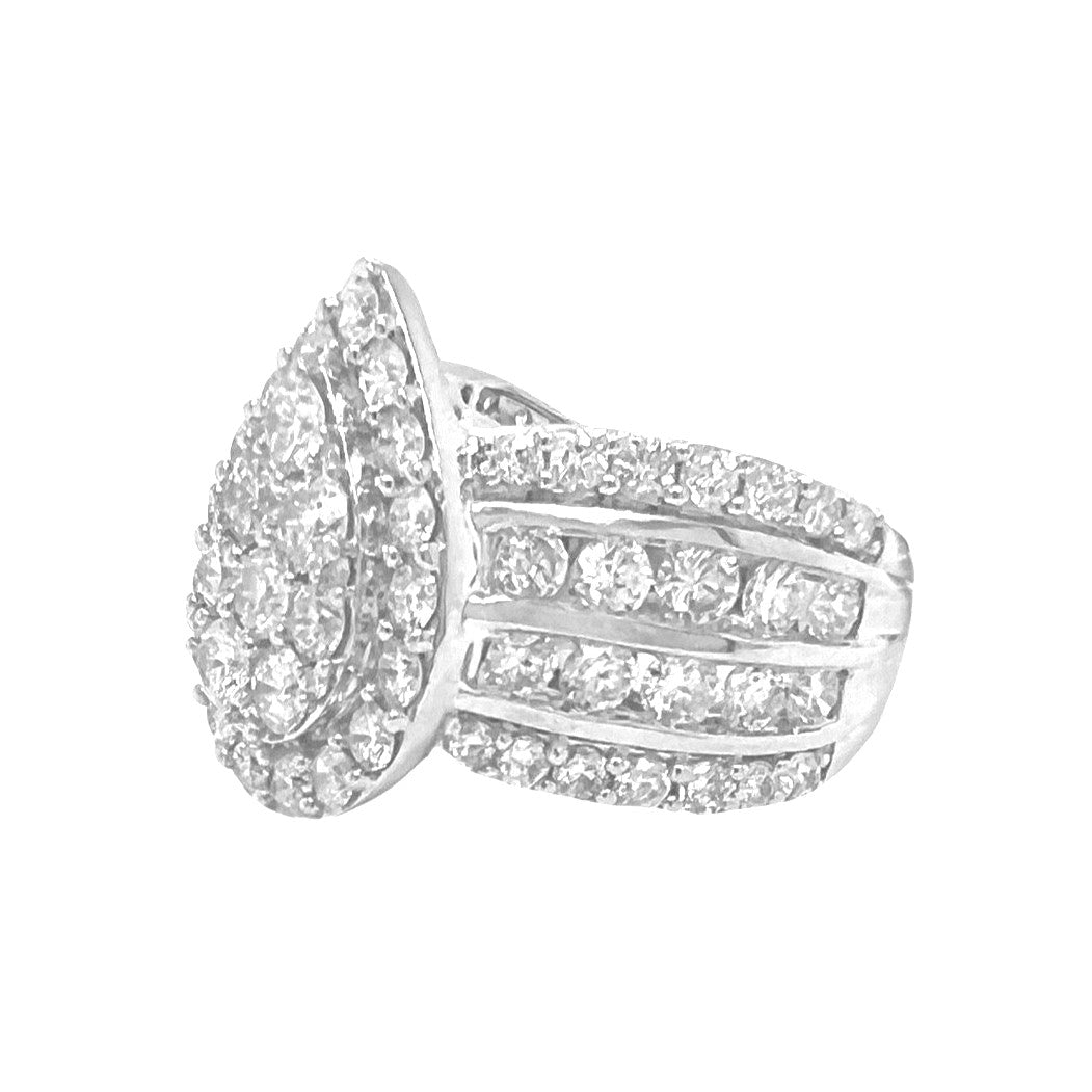 14K White Gold Pear Shape 21MM Bridal Engagement Diamond Ring 5.0 CT
