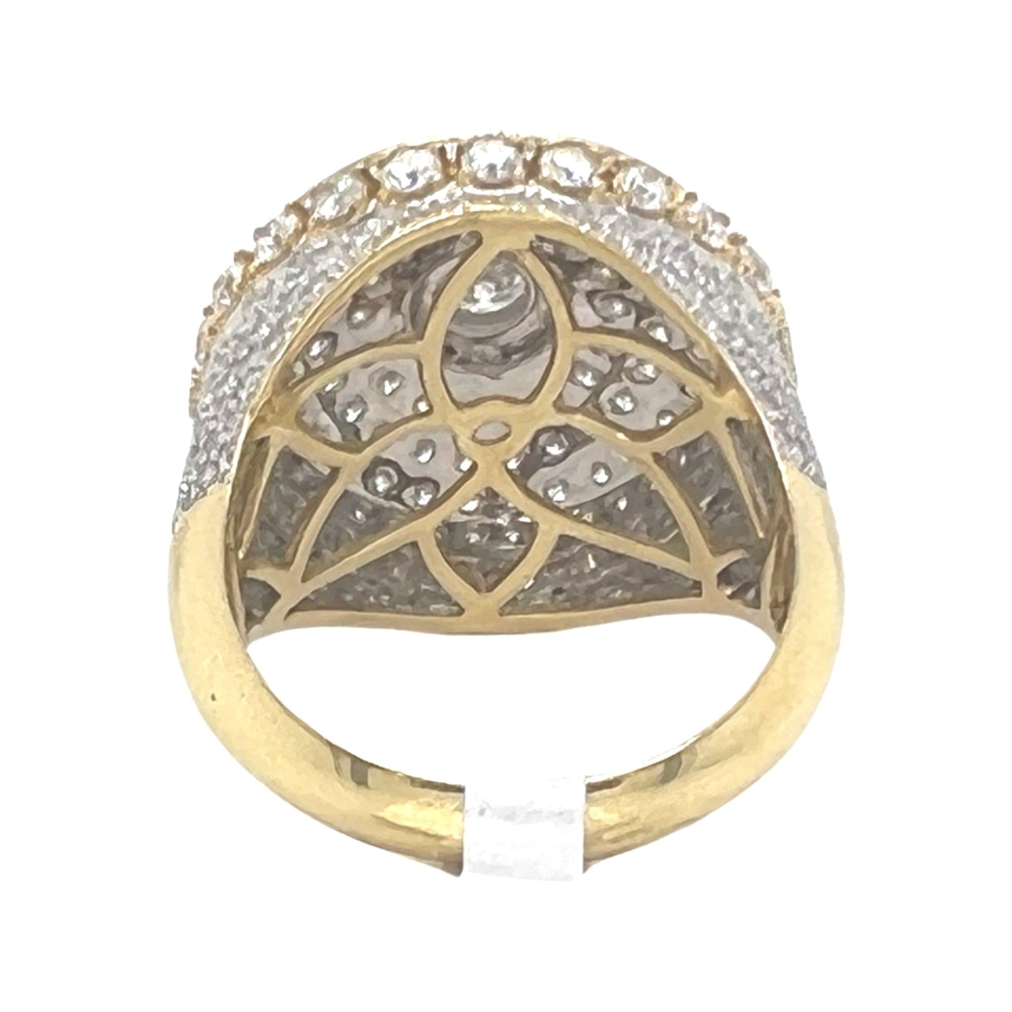 Mens 10K Yellow Gold Round Shape 3D Solitaire Diamond Ring 4.05 CT