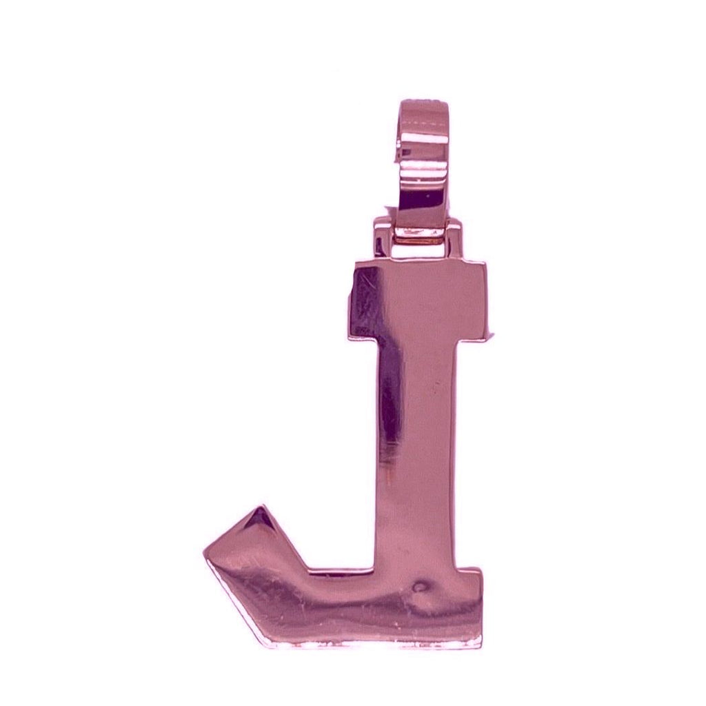10K Rose White Gold 3D Letter L Initial Diamond Pendant 1.44 CT 1.5"
