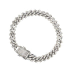10K White Gold 9MM Miami Cuban Pave Diamond Bracelet 7.86 CT 8"