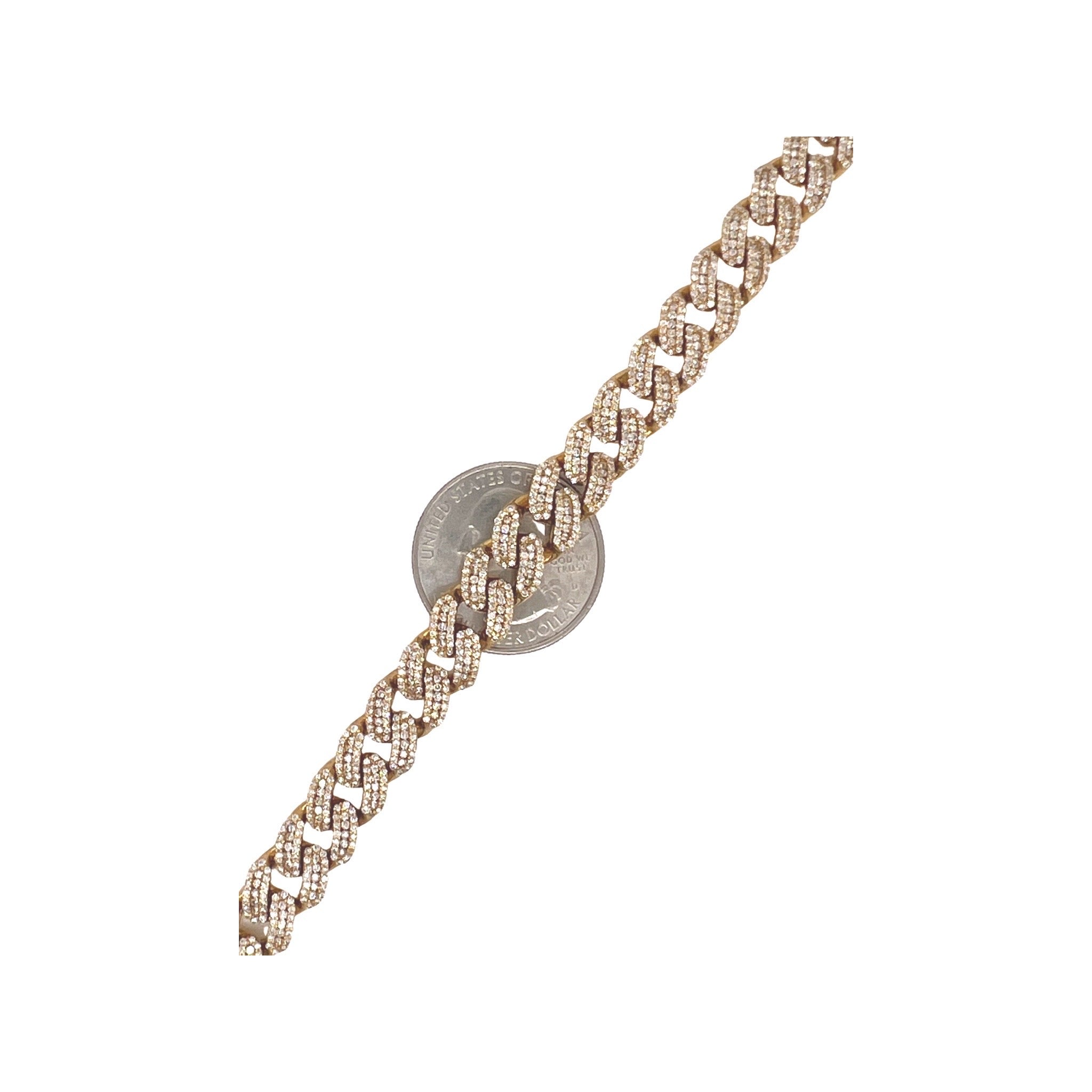 10K Yellow Gold 9.5MM Miami Cuban Pave Diamond Bracelet 5.83 CT 8.5"