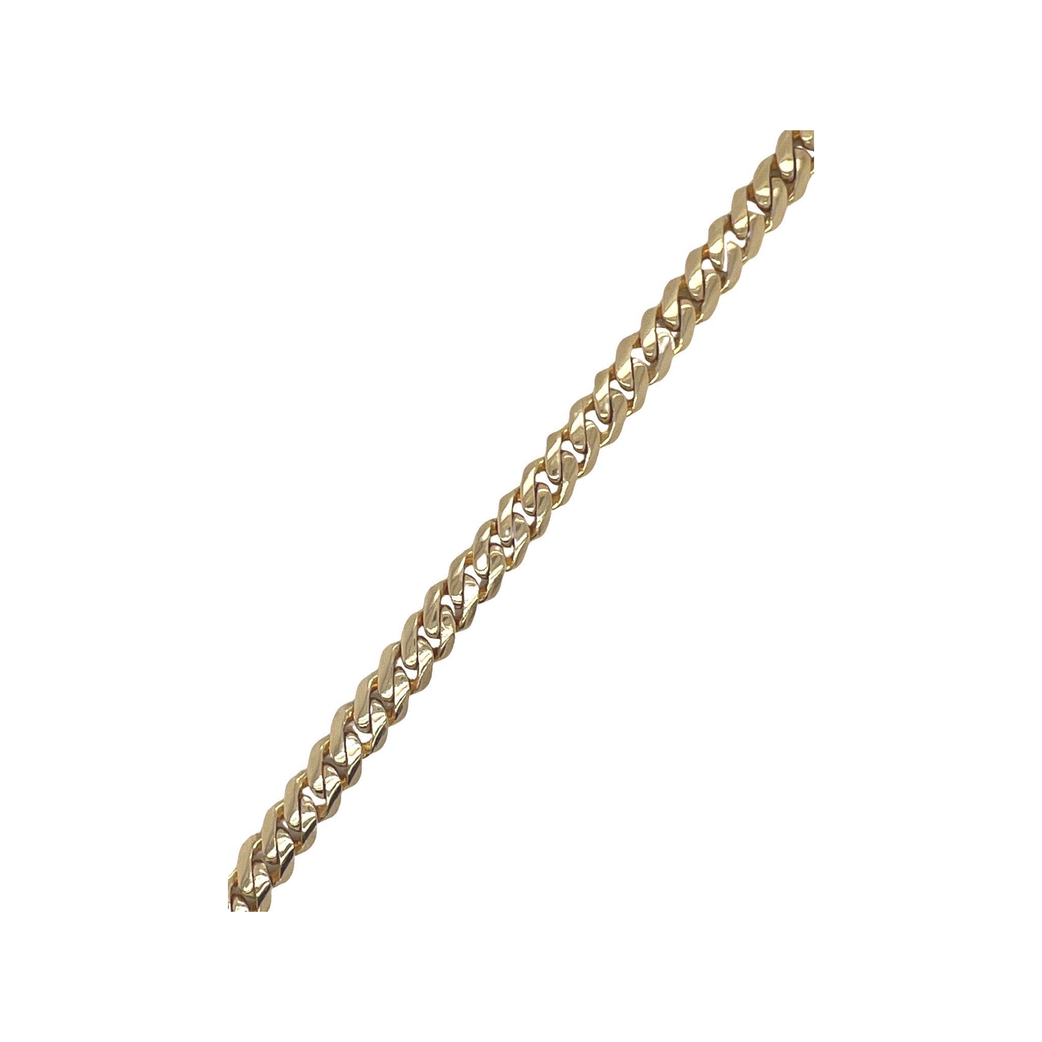 10K Yellow Gold 7.5MM Prong Set Miami Cuban Diamond Bracelet 3.36 CT 8"