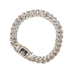 10K Yellow Gold 9MM Miami Cuban Pave Diamond Bracelet 8.35 CT 7"