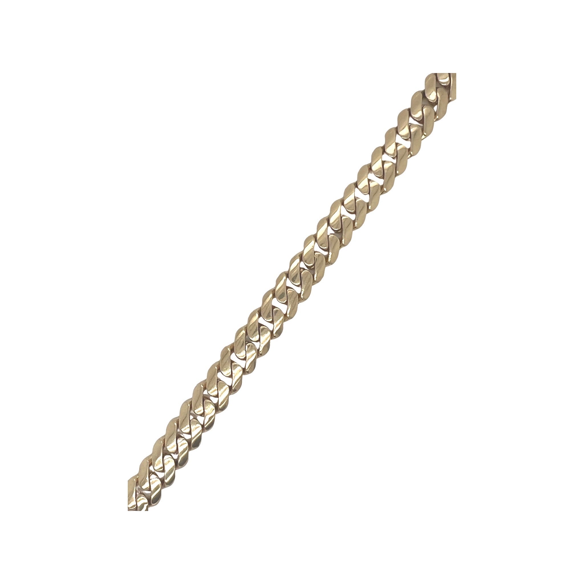 10K Yellow Gold 9MM Miami Cuban Pave Diamond Bracelet 8.35 CT 7"