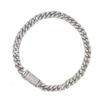 21K White Gold 7MM Miami Cuban Pave Diamond Bracelet 3.84 CT 9"