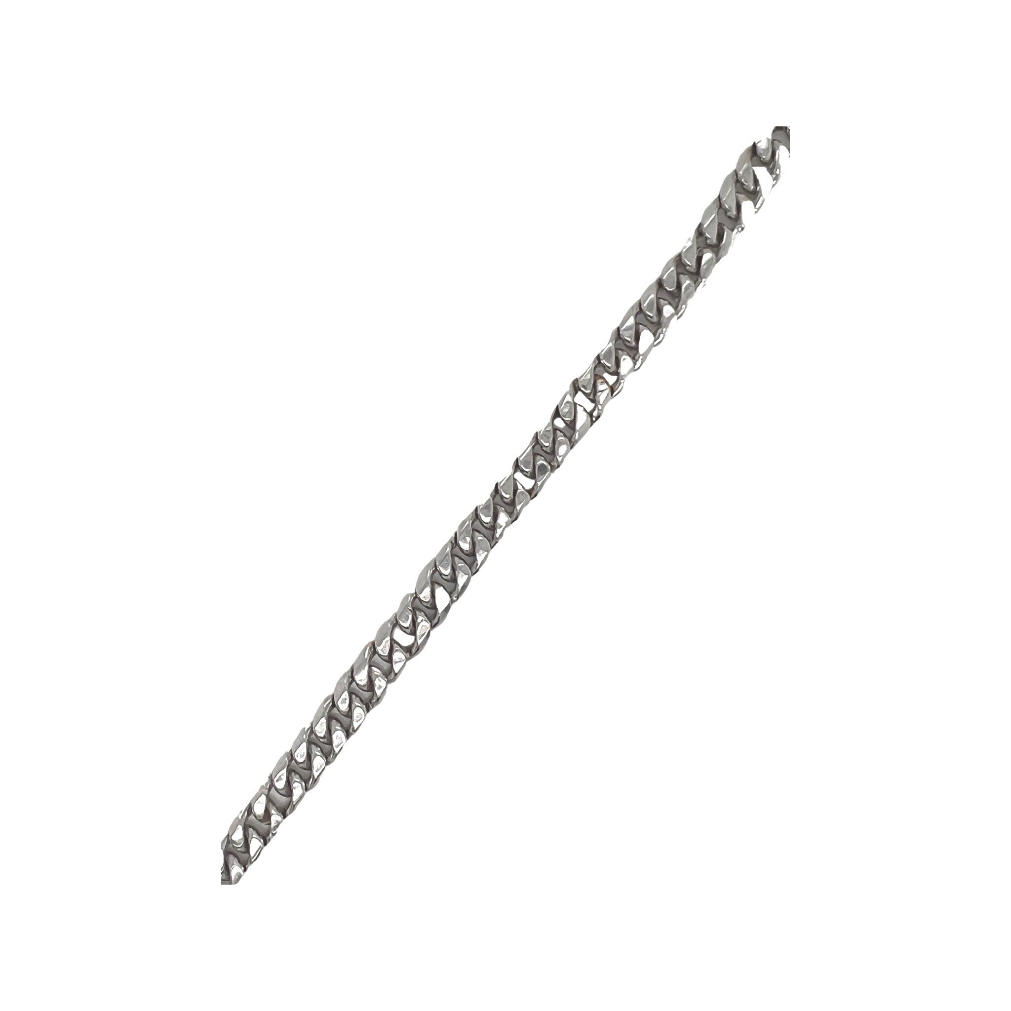 21K White Gold 7MM Miami Cuban Pave Diamond Bracelet 3.84 CT 9"