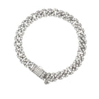 10K White Gold 8MM Miami Cuban Pave Diamond Bracelet 6.2 CT 8"