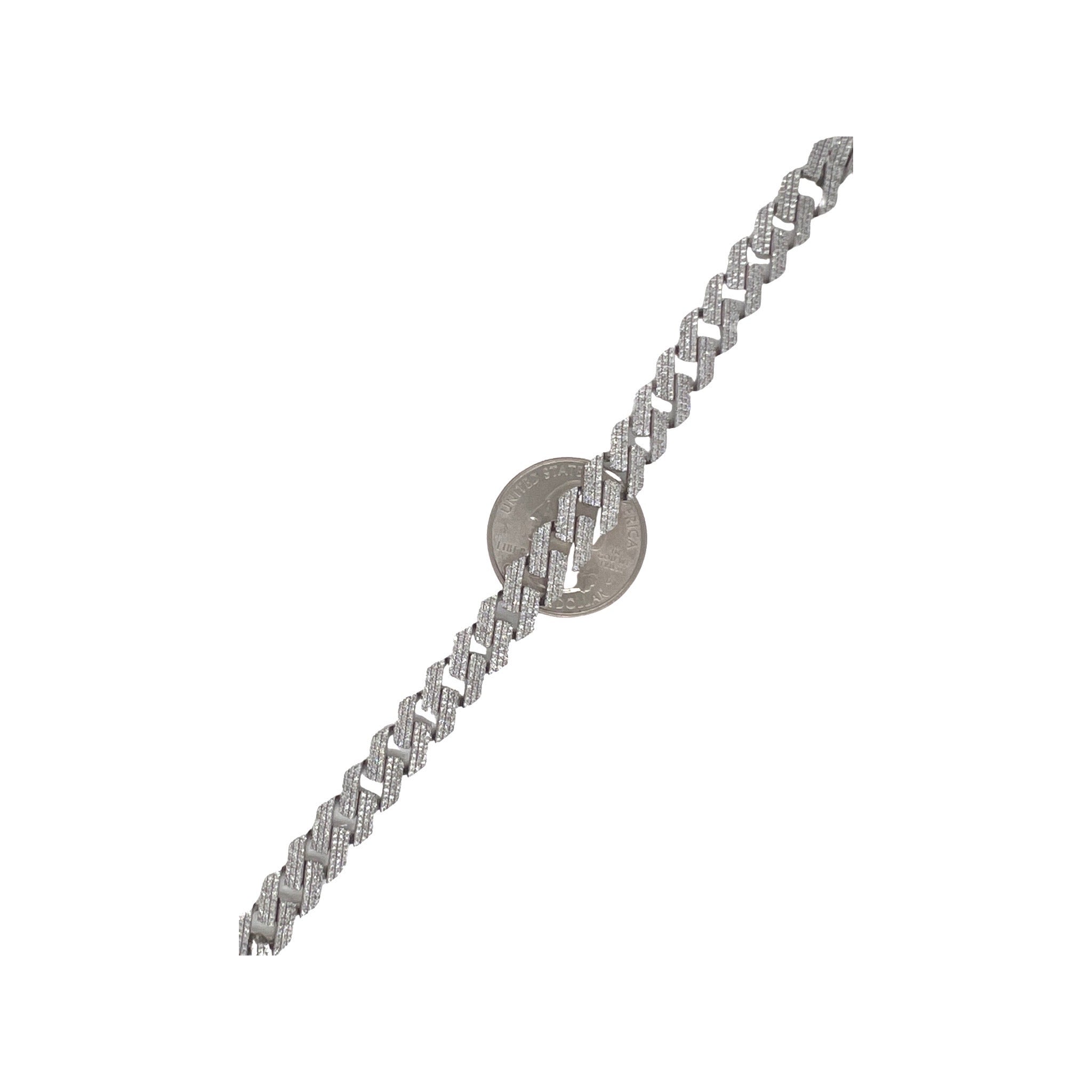 10K White Gold 9MM Miami Cuban Pave Diamond Bracelet 5.11 CT 8.5"