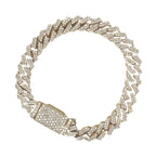 10K Yellow Gold 10MM Prong Set Miami Cuban Diamond Bracelet 7.0 CT 8"
