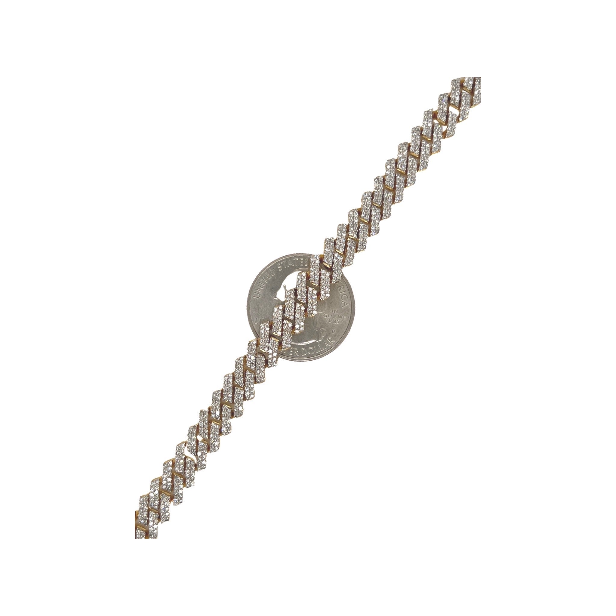 10K Yellow Gold 8.5MM Prong Set Miami Cuban Diamond Bracelet 5.48 CT 8.5"