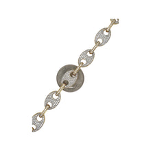 Load image into Gallery viewer, 10K Yellow Gold 12MM Puff Mariner Link Diamond Bracelet 5.23 CT 8.5&quot;

