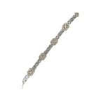 14K Two-Tone Gold 9MM Tennis Baguette Diamond Bracelet 5.88 CT 8.5"