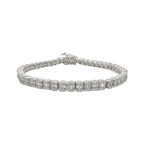 14K White Gold 5.75MM Tennis Baguette Diamond Bracelet 5.51 CT 8.5"