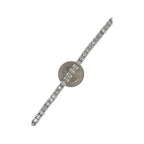 14K White Gold 5.75MM Tennis Baguette Diamond Bracelet 5.51 CT 8.5"