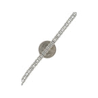 14K White Gold 6.5MM Tennis Baguette Diamond Bracelet 10.0 CT 8"