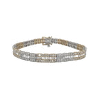 10K Two-Tone Gold 6.5MM Tennis Baguette Diamond Bracelet 5.37 CT 8"