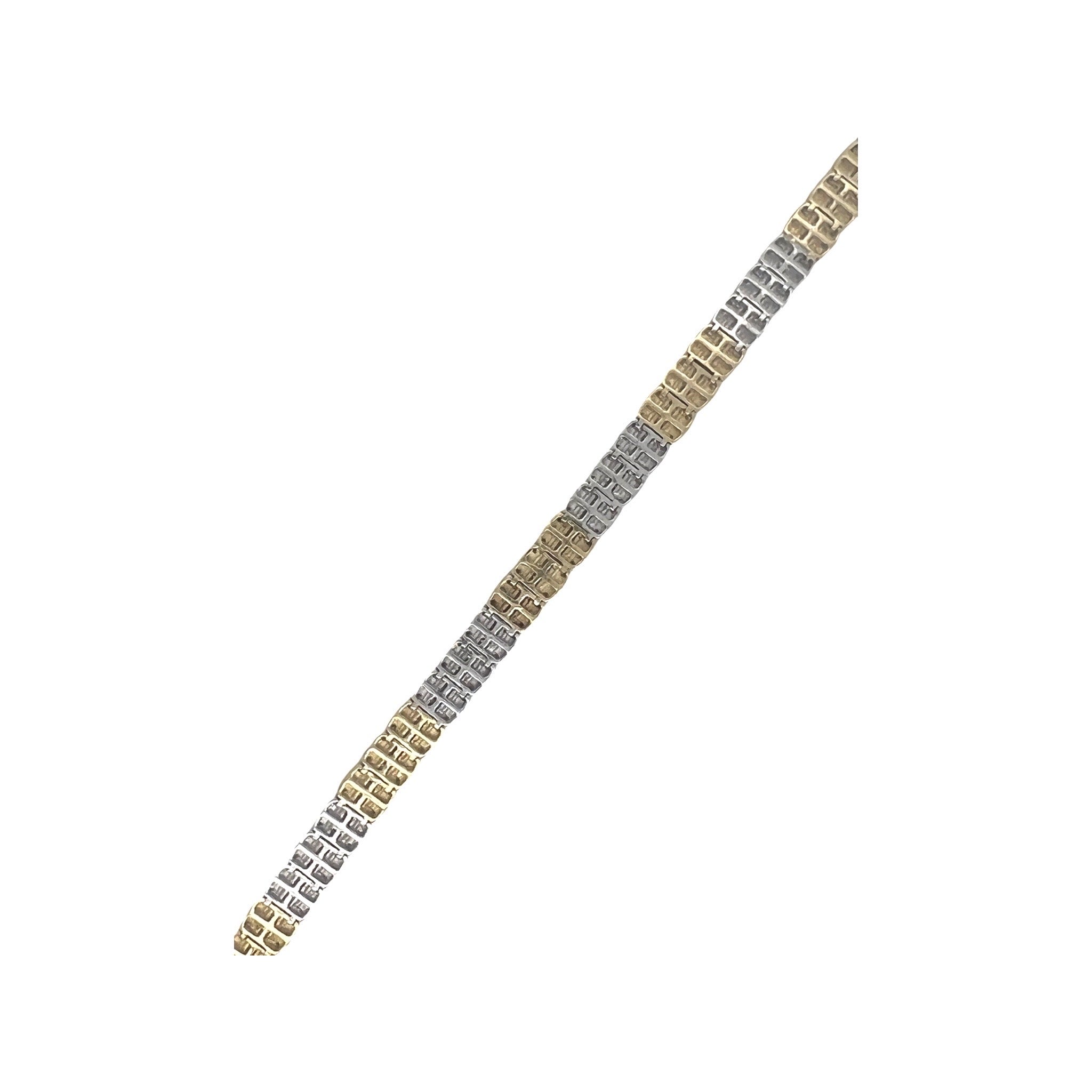 10K Two-Tone Gold 6.5MM Tennis Baguette Diamond Bracelet 5.37 CT 8"