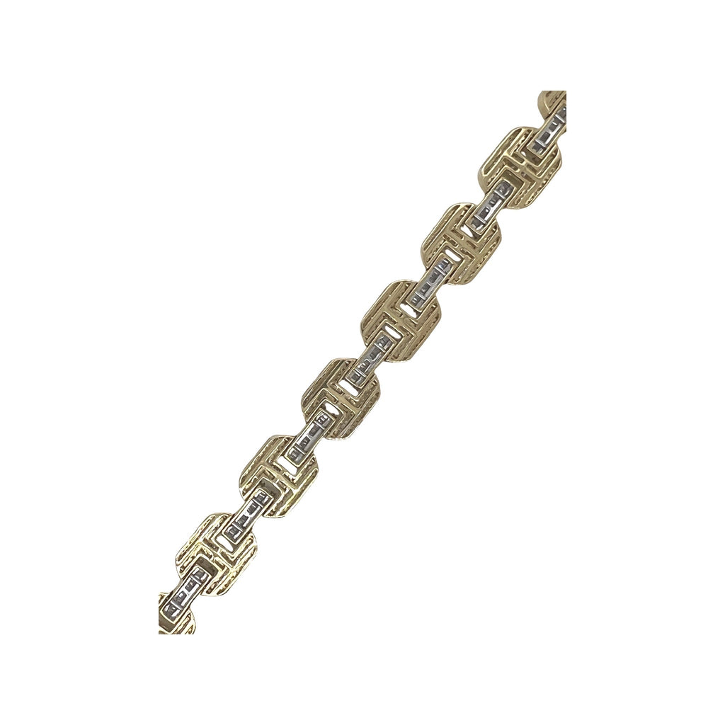 10K Yellow Gold 12MM Designer Mariner VS Baguette Diamond Bracelet 8.52 CT 8.5"