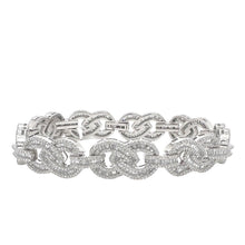 Load image into Gallery viewer, 10K White Gold 12MM Designer Infinity Link Baguette Diamond Bracelet 7.99 CT 7.75&quot;
