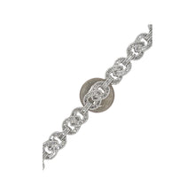 Load image into Gallery viewer, 10K White Gold 12MM Designer Infinity Link Baguette Diamond Bracelet 7.99 CT 7.75&quot;
