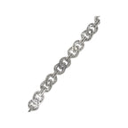 10K White Gold 12MM Designer Infinity Link Baguette Diamond Bracelet 7.99 CT 7.75"