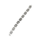 10K White Gold 9MM Square Link Tennis Baguette Diamond Bracelet 5.86 CT 8.5"