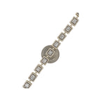 10K Yellow Gold 9MM Square Link Tennis Baguette Diamond Bracelet 6.29 CT 8.5"